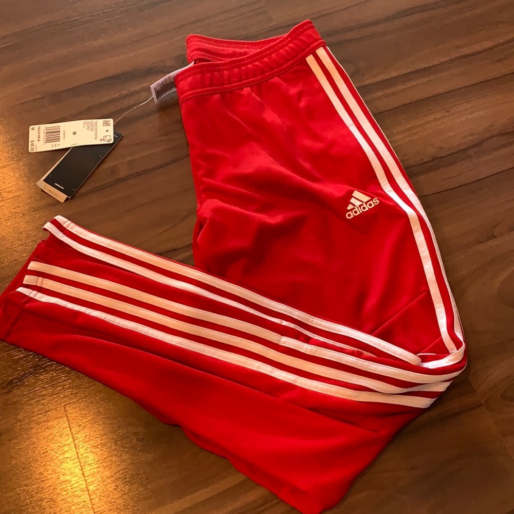 Red Adidas joggers